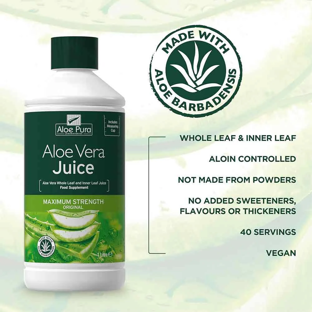Aloe Pura Maximum Strength Aloe Vera Juice 1000ml - Image 2