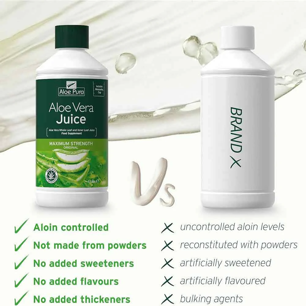 Aloe Pura Maximum Strength Aloe Vera Juice 1000ml - Image 3