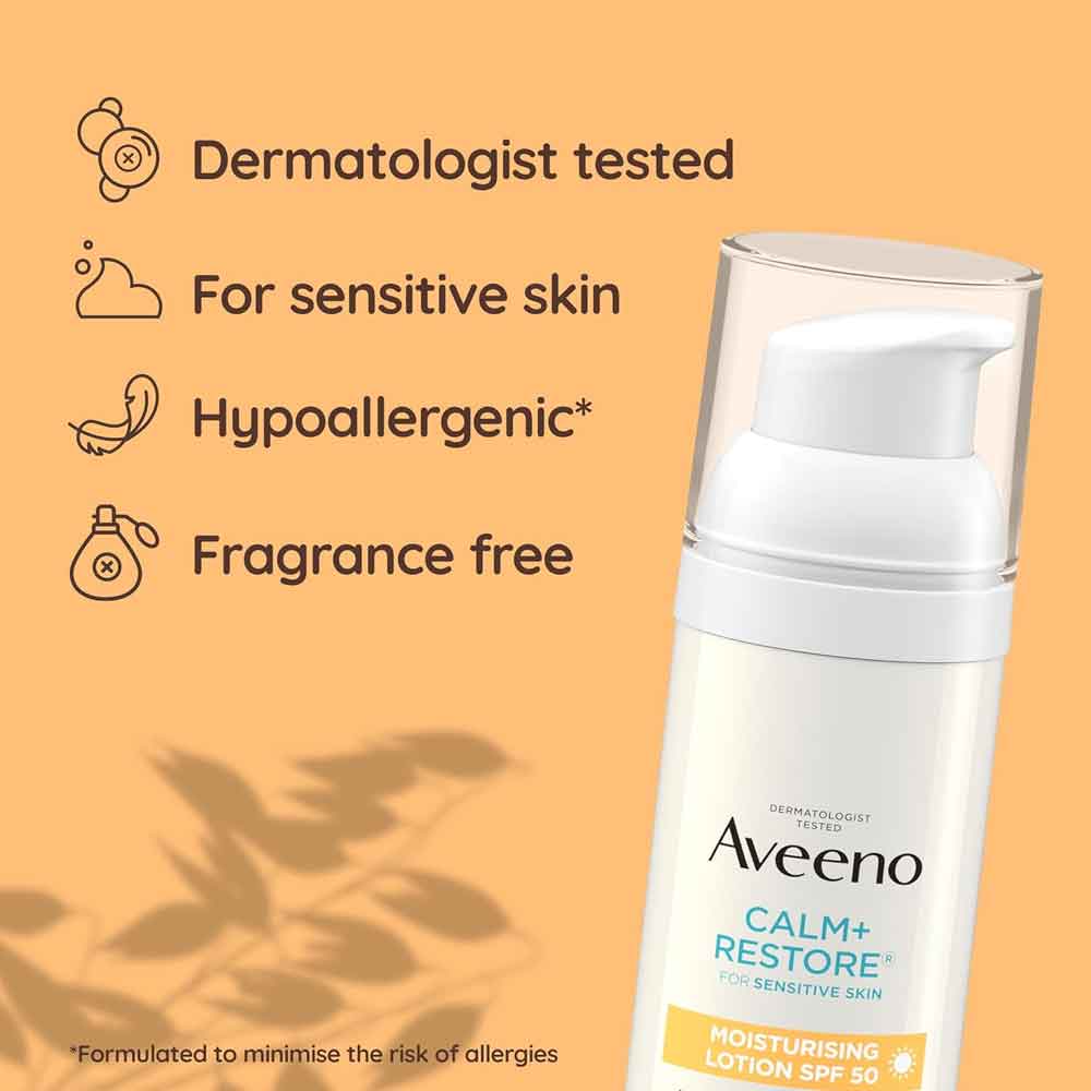 Aveeno Calm and Restore Moisturising Lotion SPF50 - Image 5