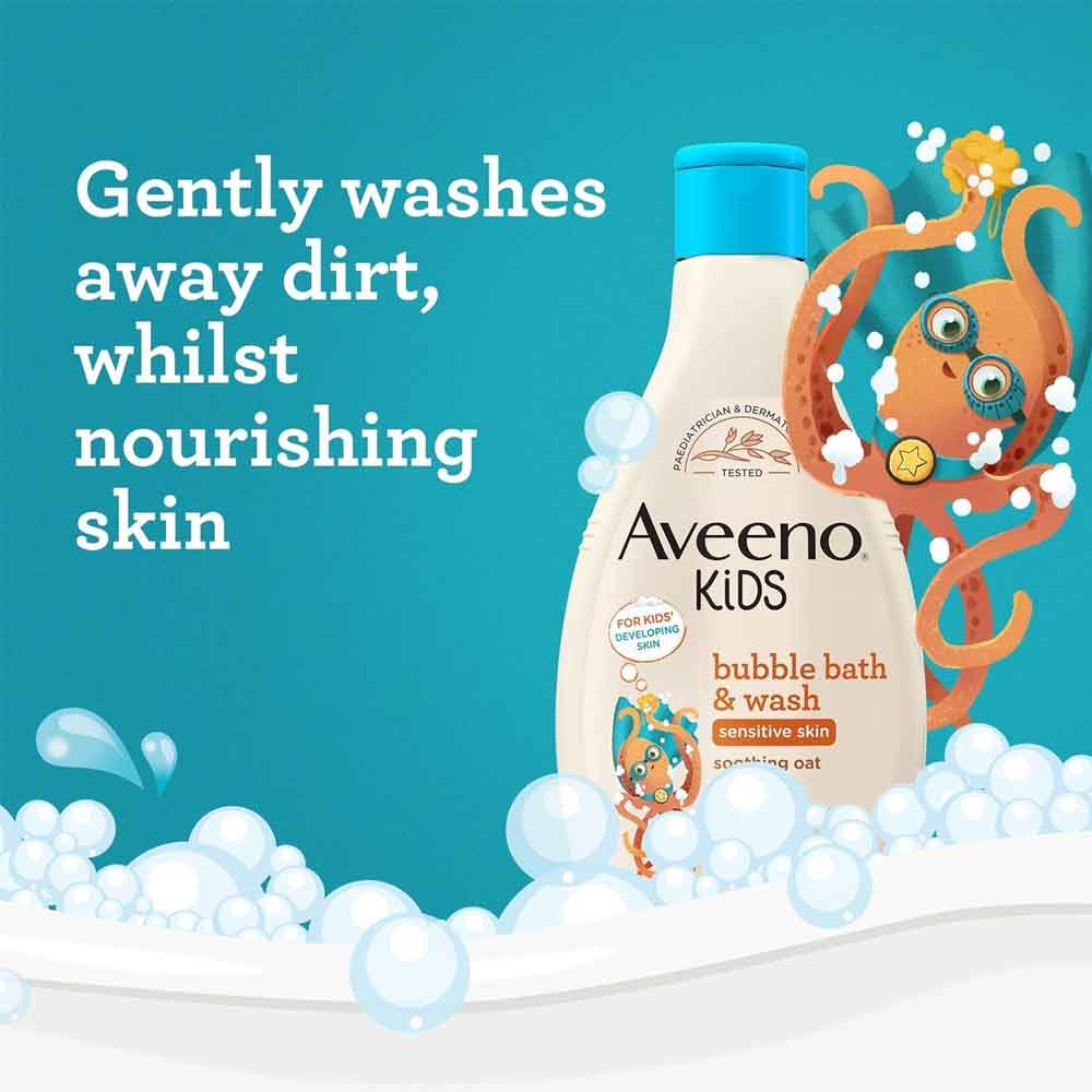 Aveeno Kids Bubble Bath & Wash 400ml - Image 2