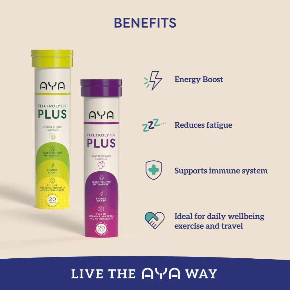 Aya Electrolytes Plus Blackcurrant Flavour 20 Tablets - Image 6