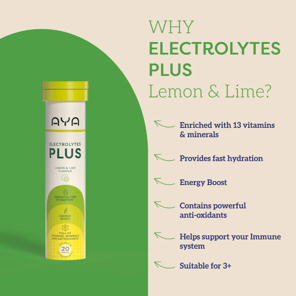 Aya Electrolytes Plus Lemon & Lime Flavour 20 Tablets - Image 3
