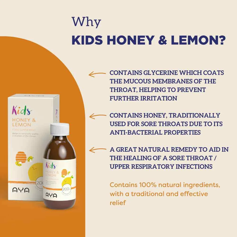 AYA Kids Honey & Lemon 200ml - Image 2