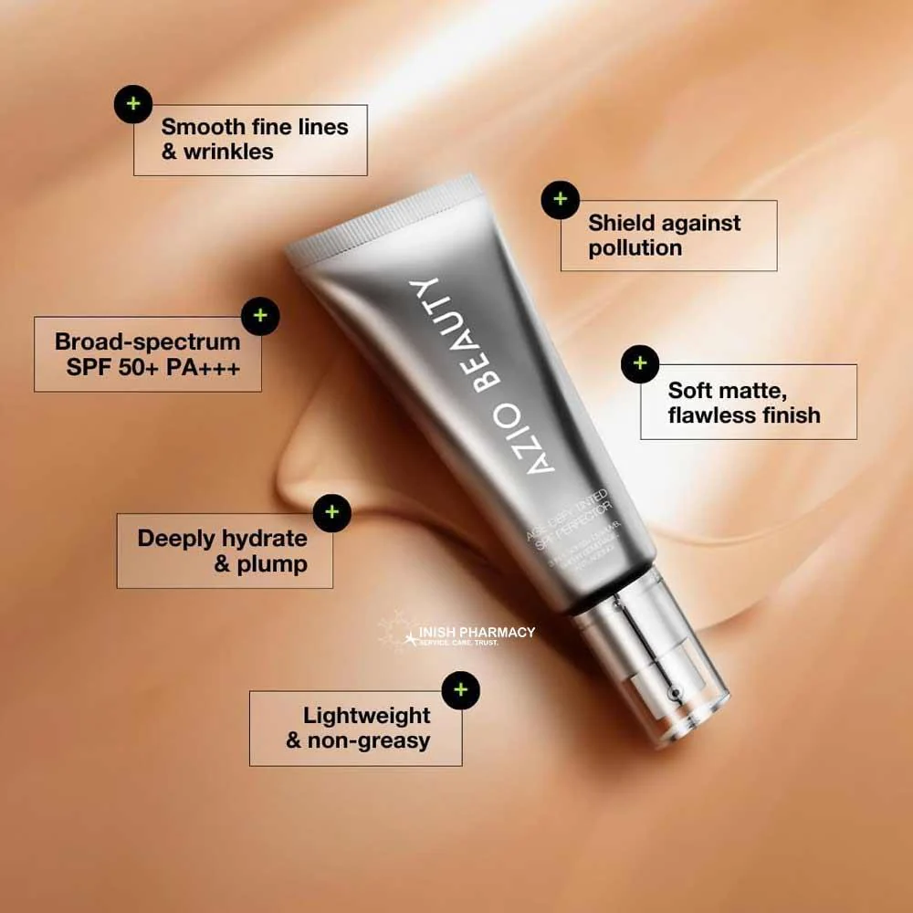 Azio Beauty Age-Defy Tinted SPF50 Perfector Medium 35ml - Image 5