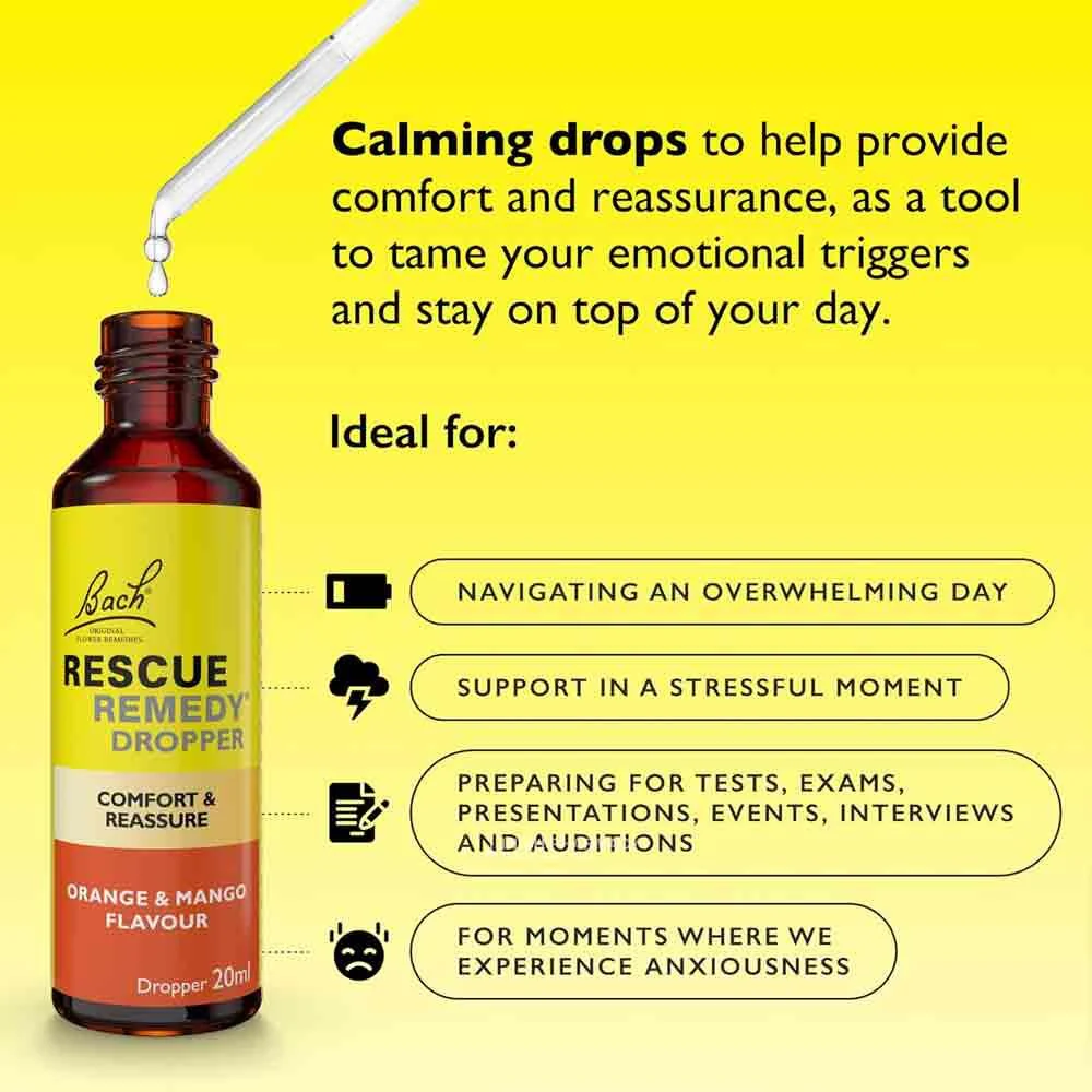 Bach Rescue Remedy Drops Orange & Mango 20ml - Image 4