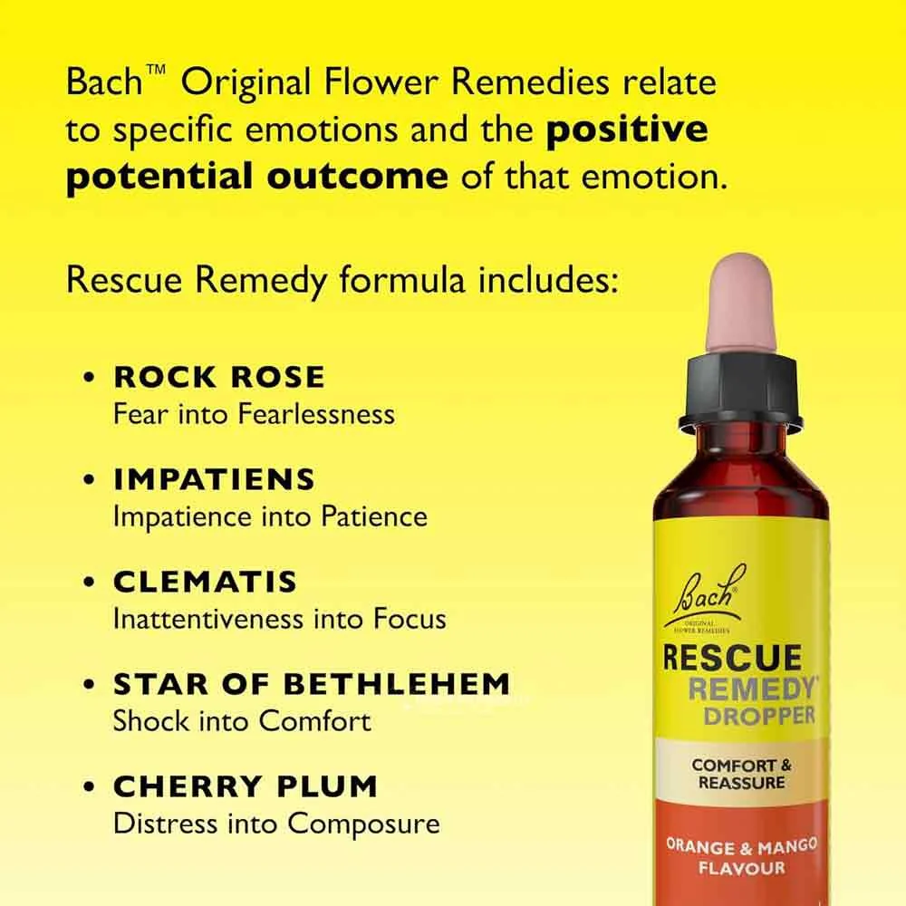 Bach Rescue Remedy Drops Orange & Mango 20ml - Image 6