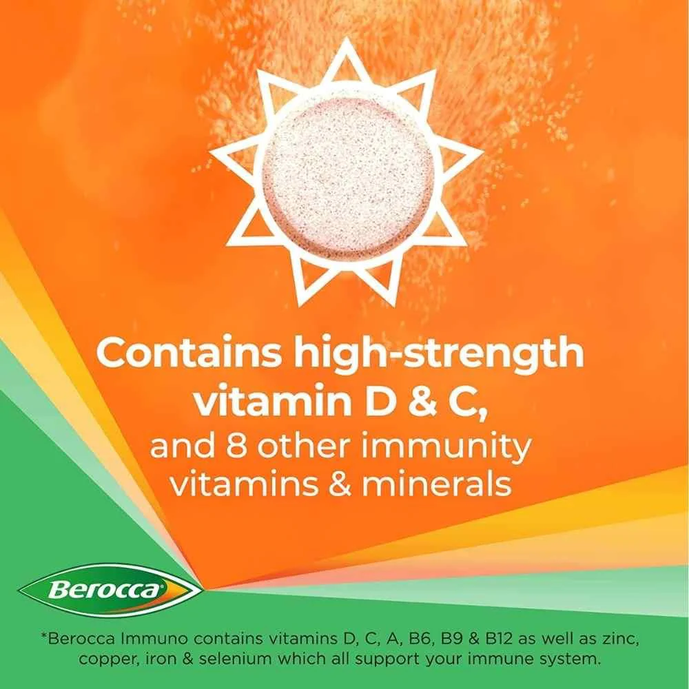 Berocca Immuno Sugar-Free Orange Effervescent Tablets 15 Pack - Image 5