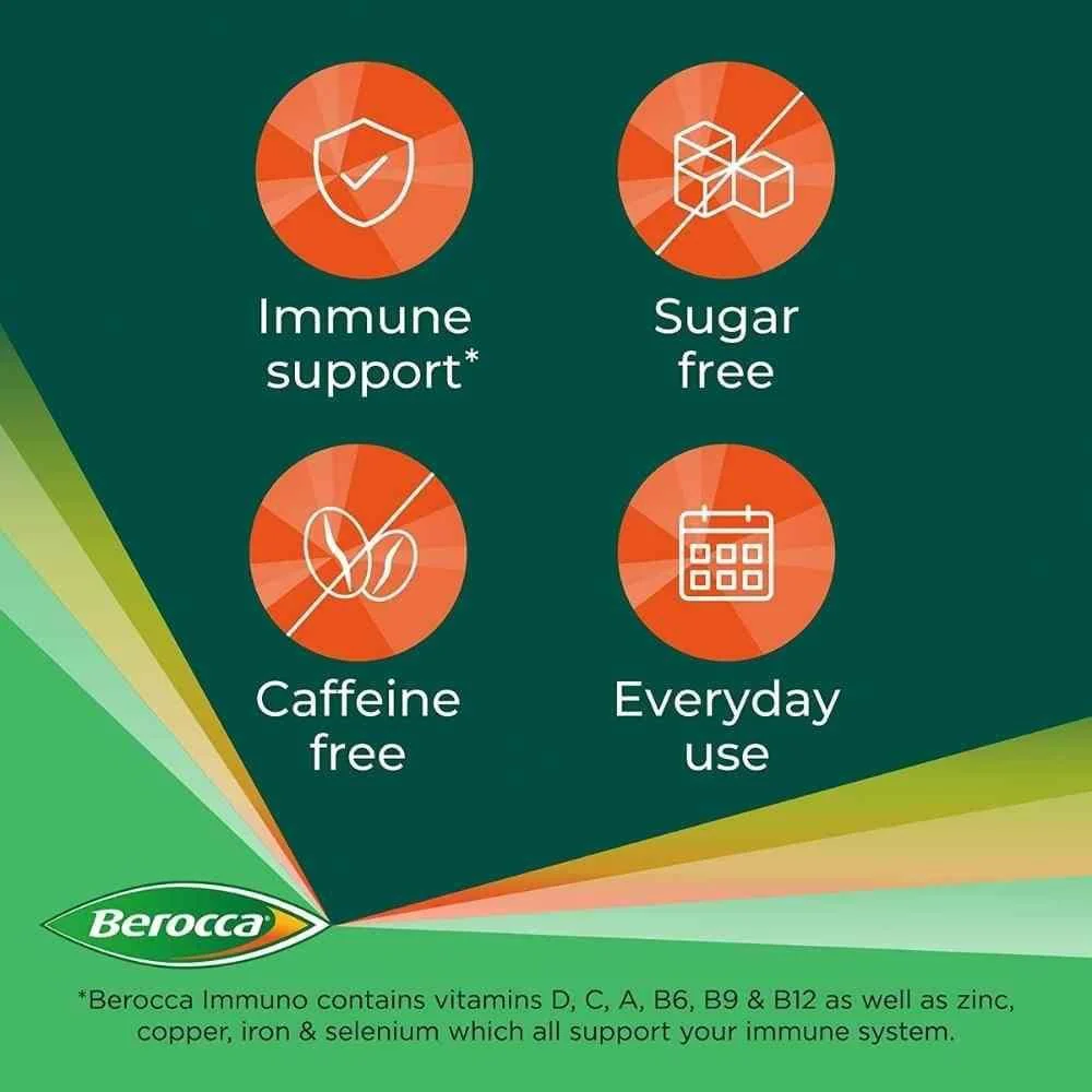 Berocca Immuno Sugar-Free Orange Effervescent Tablets 30 Pack - Image 7