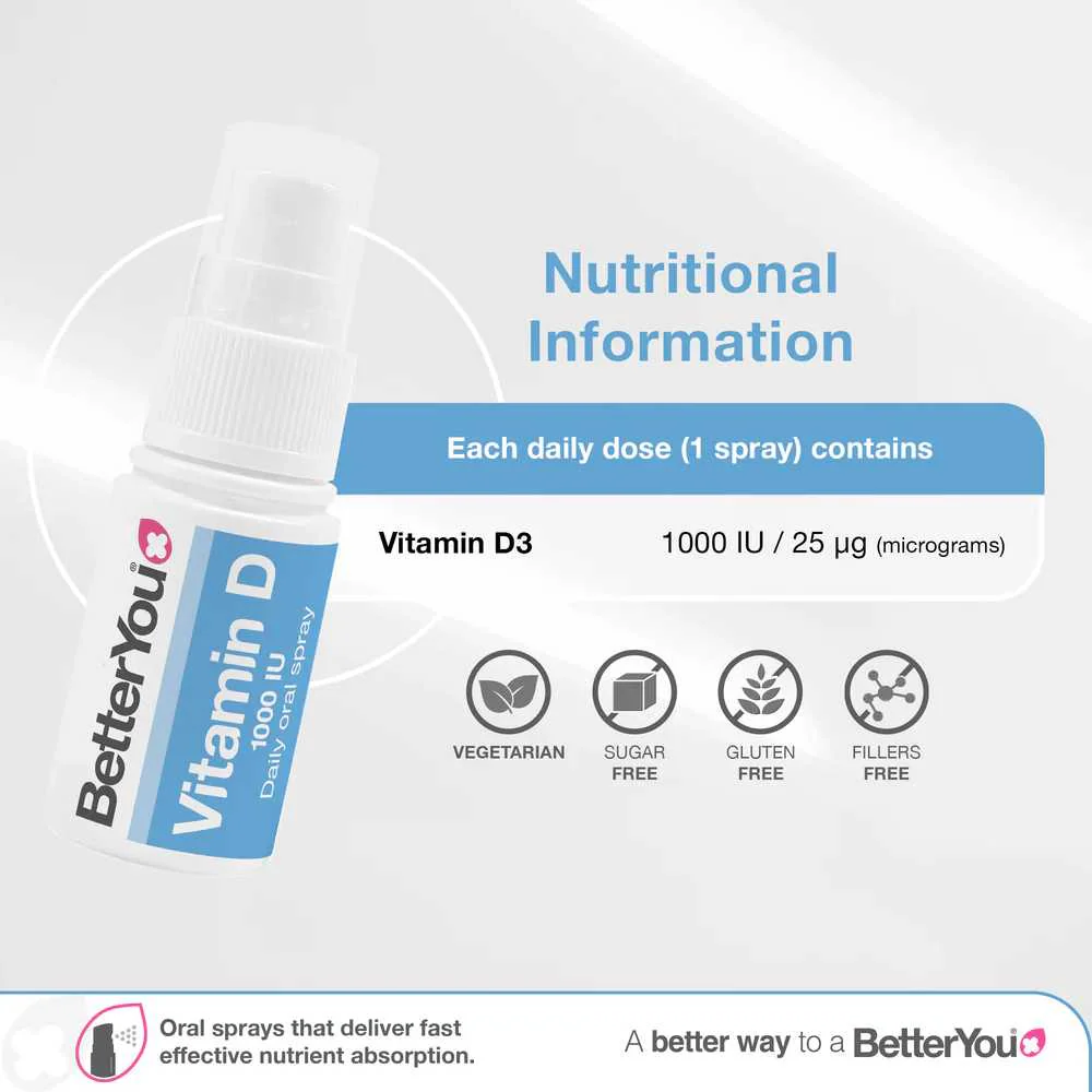 BetterYou Vitamin D Daily Oral Spray 1000IU 15ml - Image 3