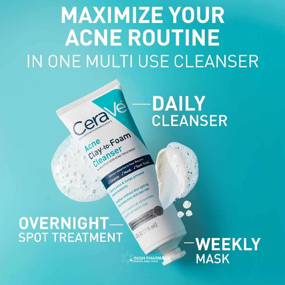 CeraVe Blemish Clay-to-Foam Cleanser 118ml - Image 2