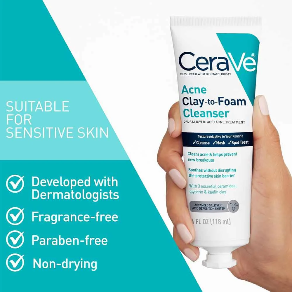 CeraVe Blemish Clay-to-Foam Cleanser 118ml - Image 5