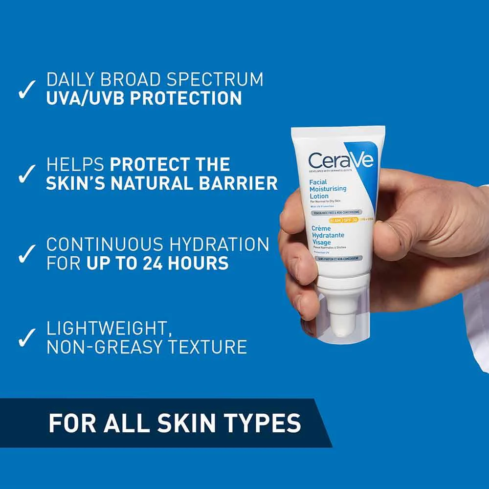 CeraVe AM Facial Moisturising Lotion SPF30 52ml - Image 7