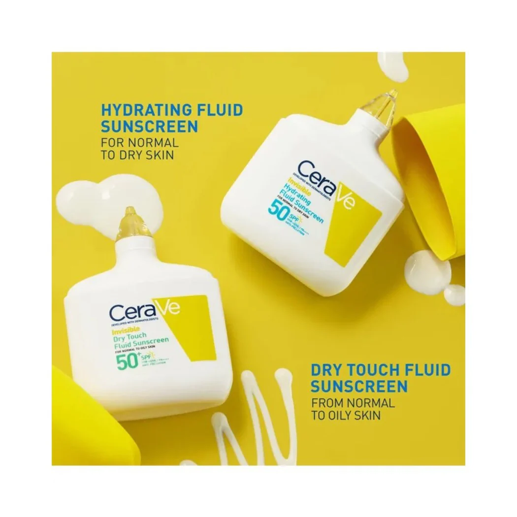 CeraVe Invisible Fluid Hydratant Sunscreen SPF50 50ml - Image 2
