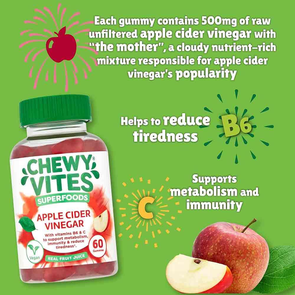 Chewy Vites Super Foods Apple Cider Vinegar 60 Gummies - Image 2