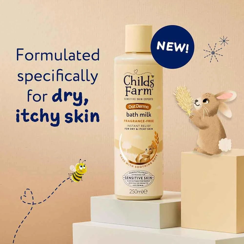 Childs Farm OatDerma Fragrance Free Bath Milk 250ml - Image 2