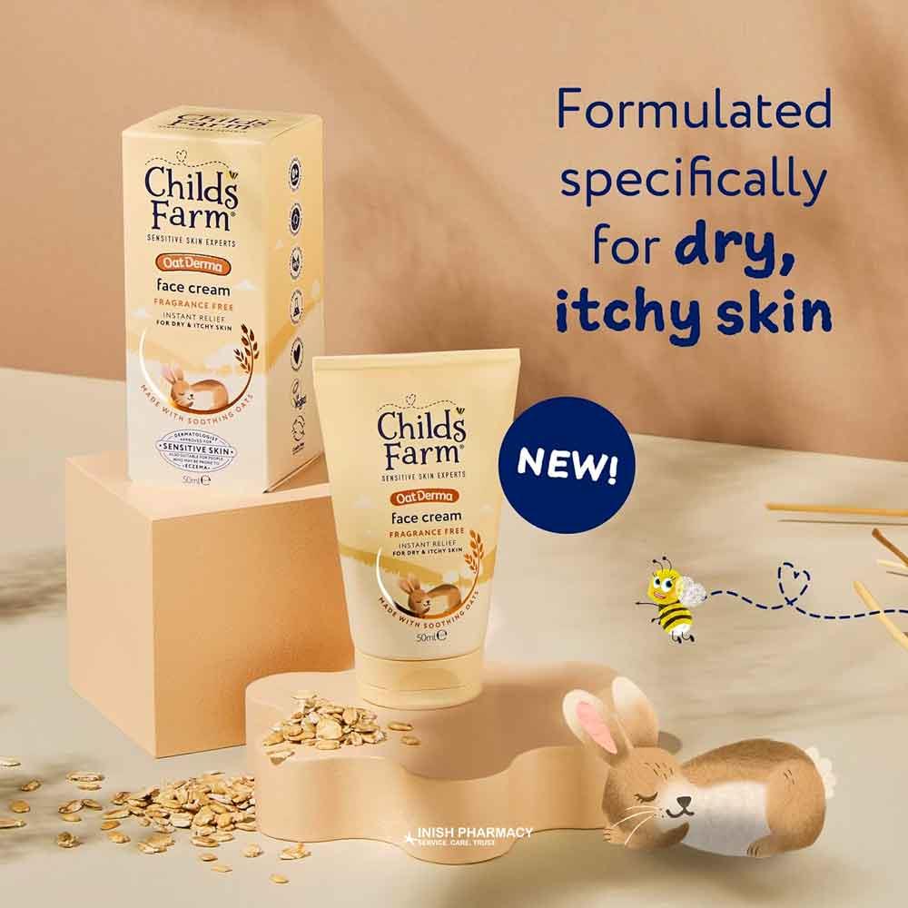 Childs Farm OatDerma Fragrance Free Face Cream 50ml - Image 2