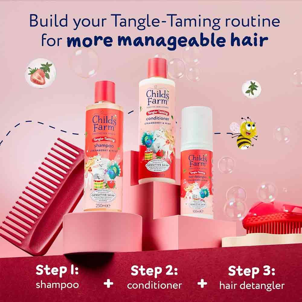 Childs Farm Tangle Taming Shampoo Strawberry & Organic Mint 250ml - Image 6