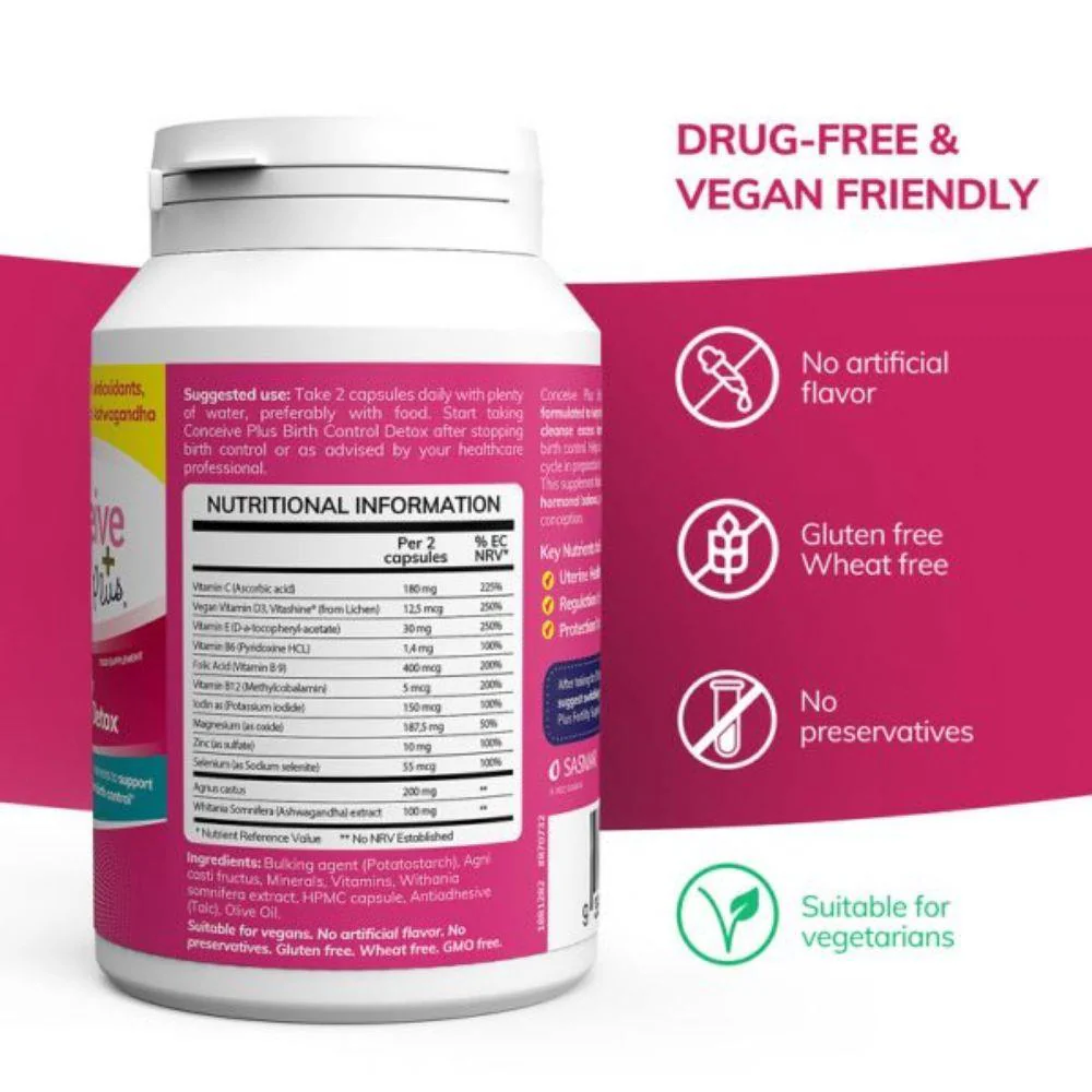 Conceive Plus Women's Birth Control Detox 60 Capsules
