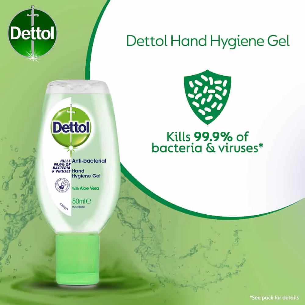 Dettol Antibacterial Aloe Vera Hand Gel 50ml - Image 2