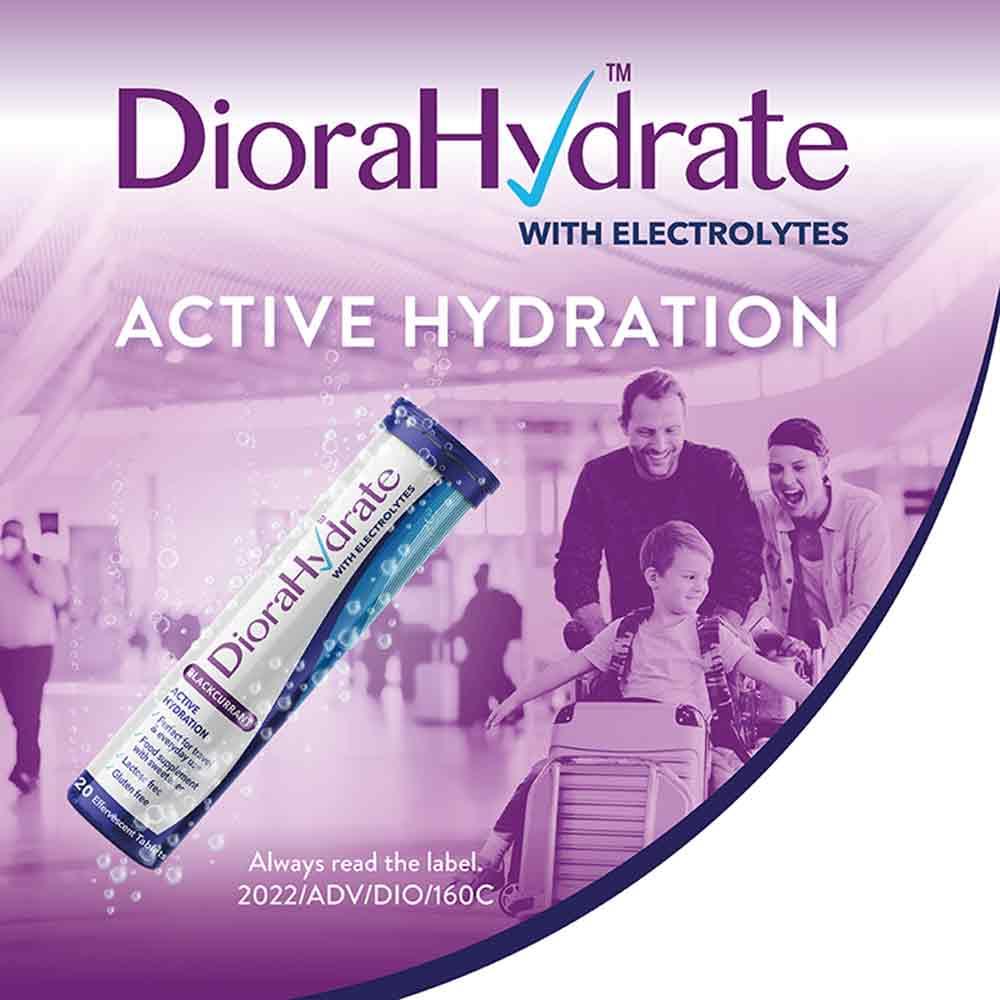 DioraHydrate with Electrolytes Blackcurrant 20 Effervescent Tablets - Image 3