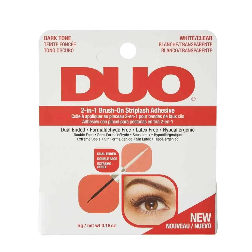 Duo 2-in-1 Brush-On Striplash Adhesive White/Clear - Image 3