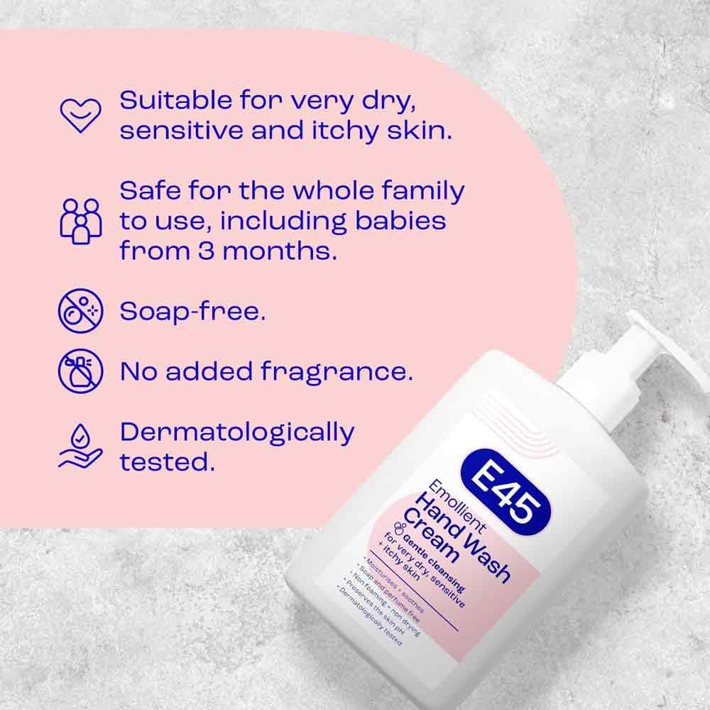 E45 Emollient Hand & Body Wash Cream 250ml - Image 5
