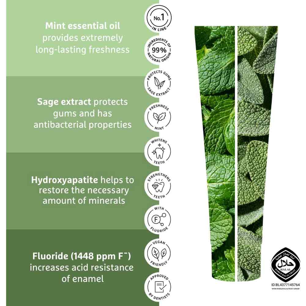 EcoDenta Brilliant Whitening Toothpaste with Mint Oil & Sage Extract 100ml - Image 2