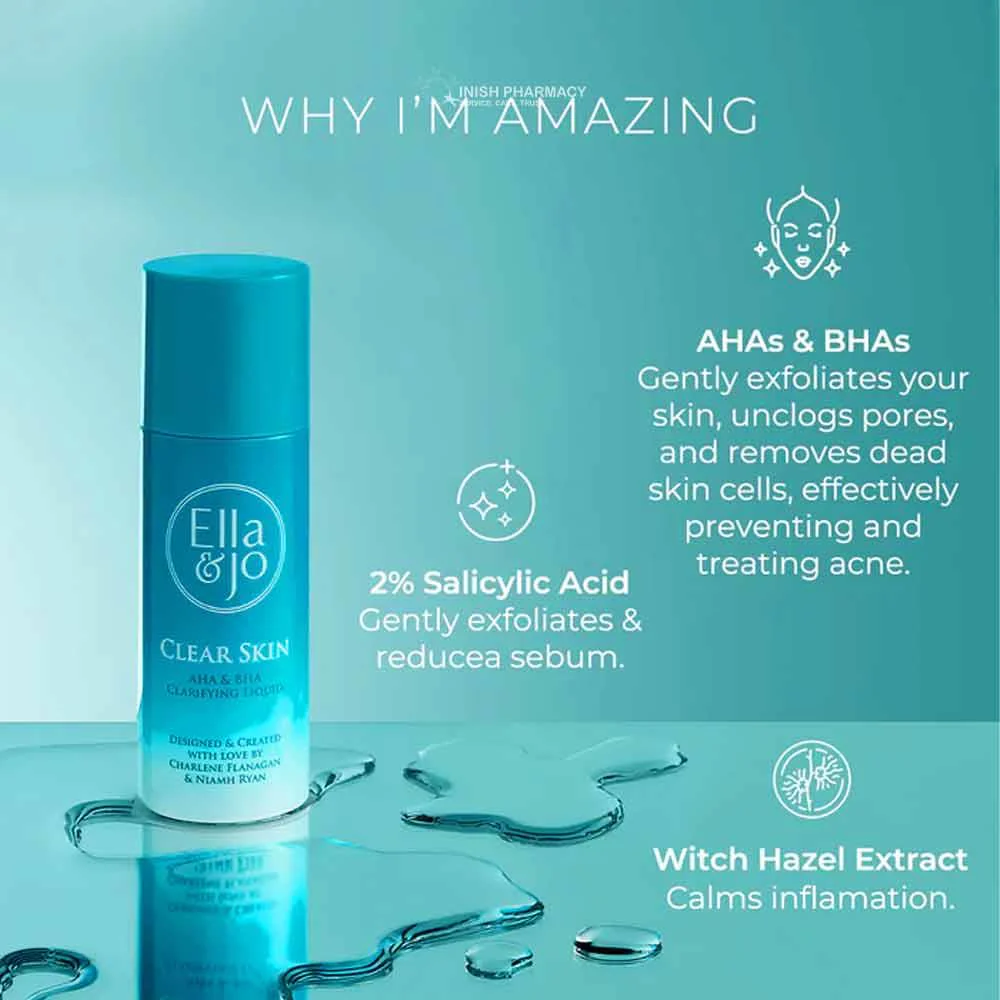 Ella & Jo Clear Skin AHA & BHA Clarifying Liquid 100ml - Image 2