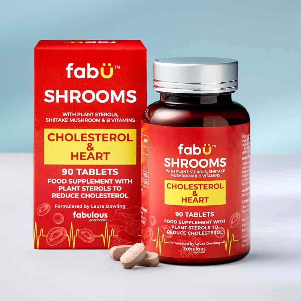 FabU Shrooms Cholesterol & Heart 90 Tablets - Image 3
