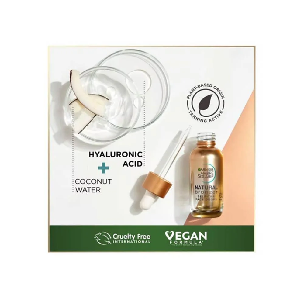 Garnier Ambre Solaire Natural Bronzer Self Tan Face Drops 30ml - Image 4