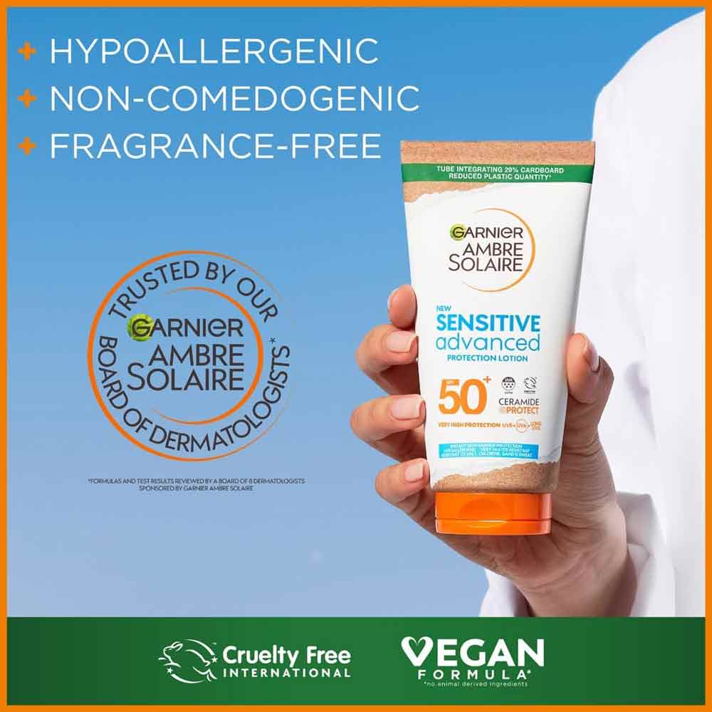 Garnier Ambre Solaire Sensitive Advanced Sun Protection Lotion SPF50+ 175ml - Image 4