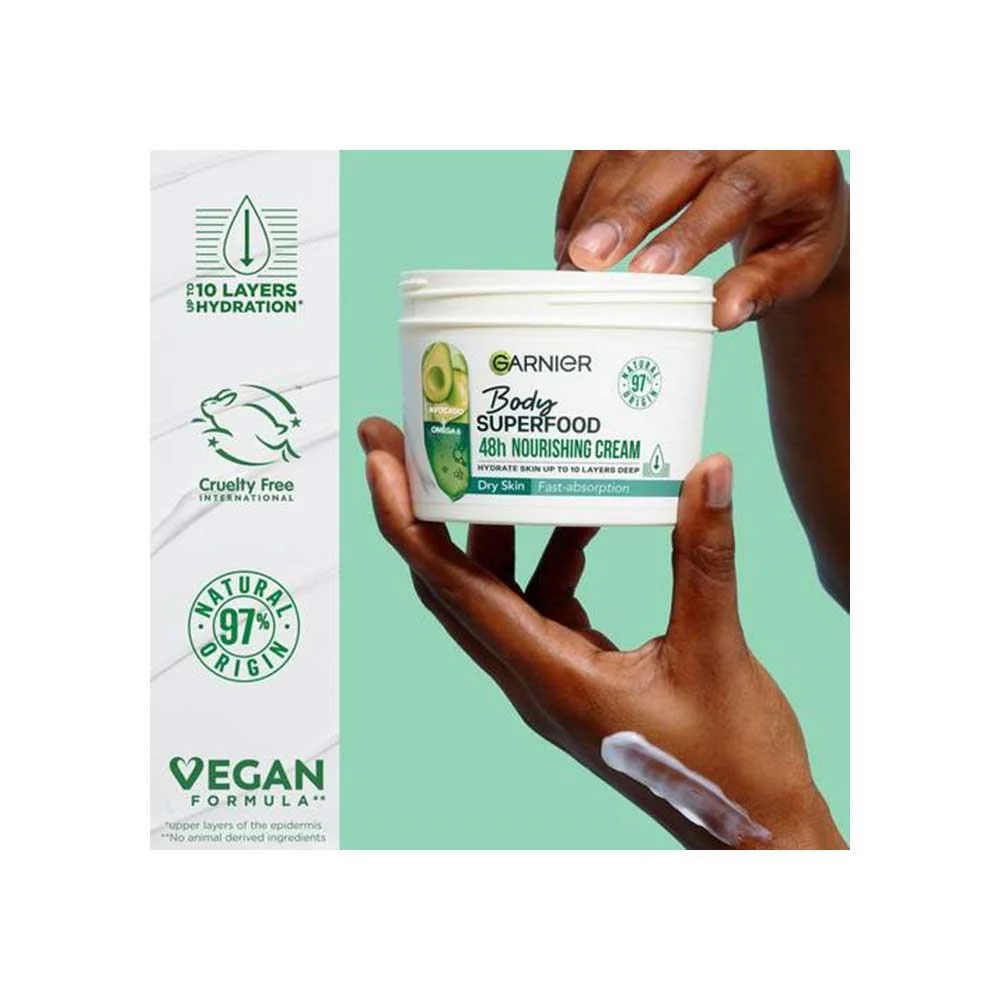 Garnier Body Superfood Nourishing Body Cream Avocado & Omega 6 380ml - Image 2