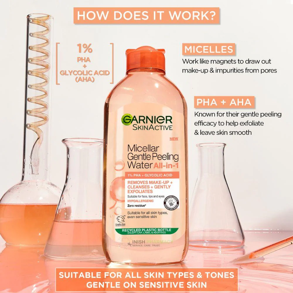 Garnier SkinActive Micellar Gentle Peeling Water 400ml - Image 2