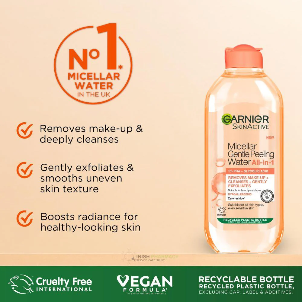Garnier SkinActive Micellar Gentle Peeling Water 400ml - Image 5