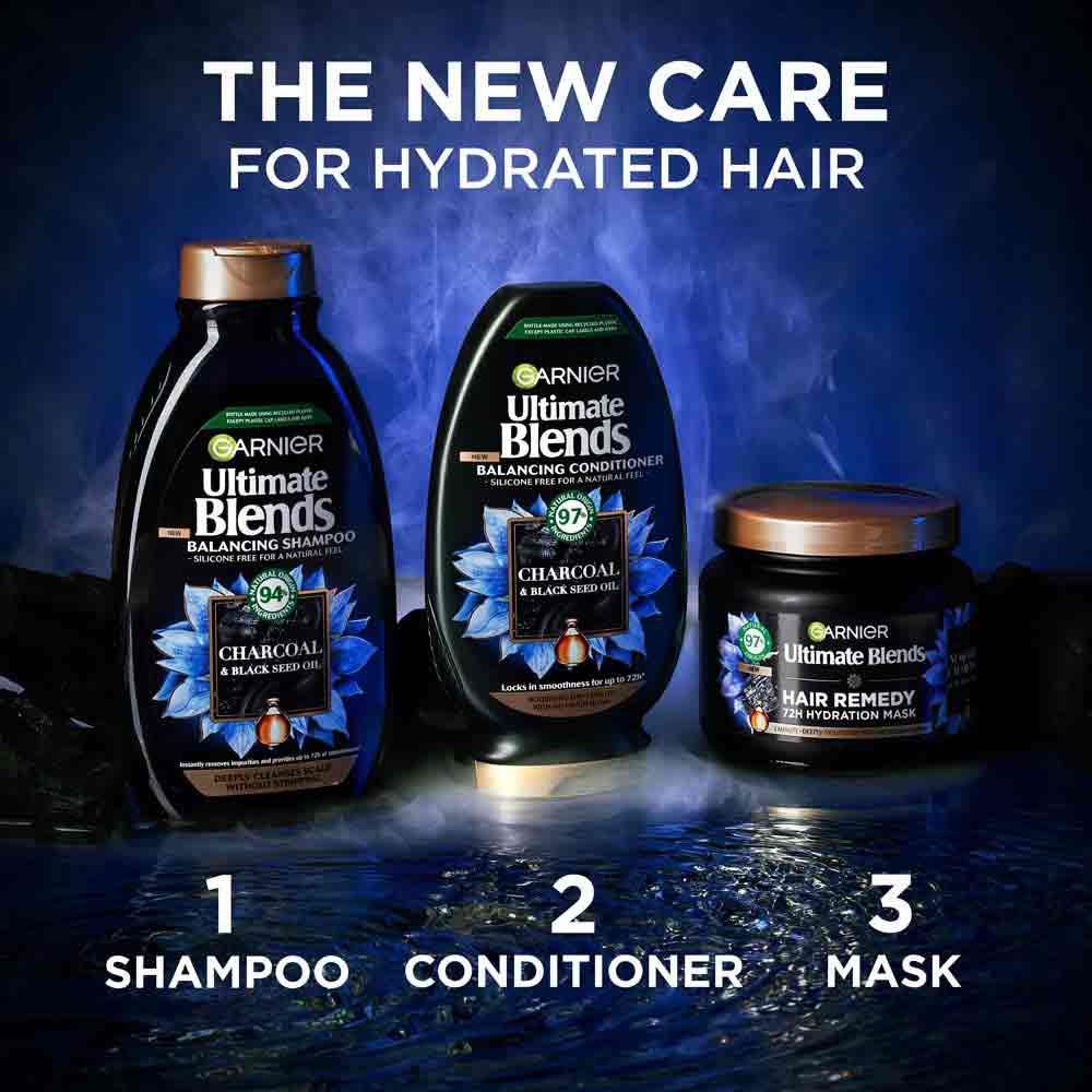Garnier Ultimate Blends Charcoal Balancing Shampoo 300ml - Image 3