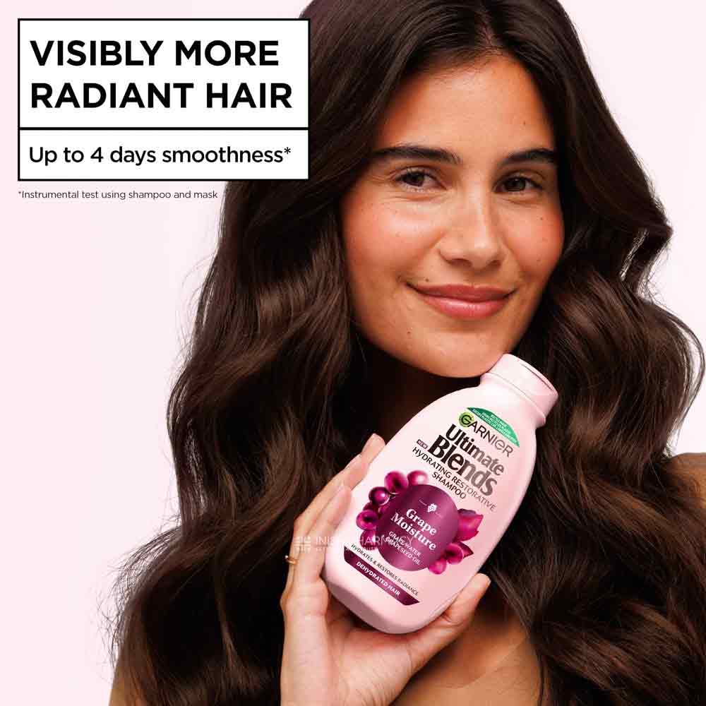 Garnier Ultimate Blends Grape Moisture Shampoo 300ml - Image 5