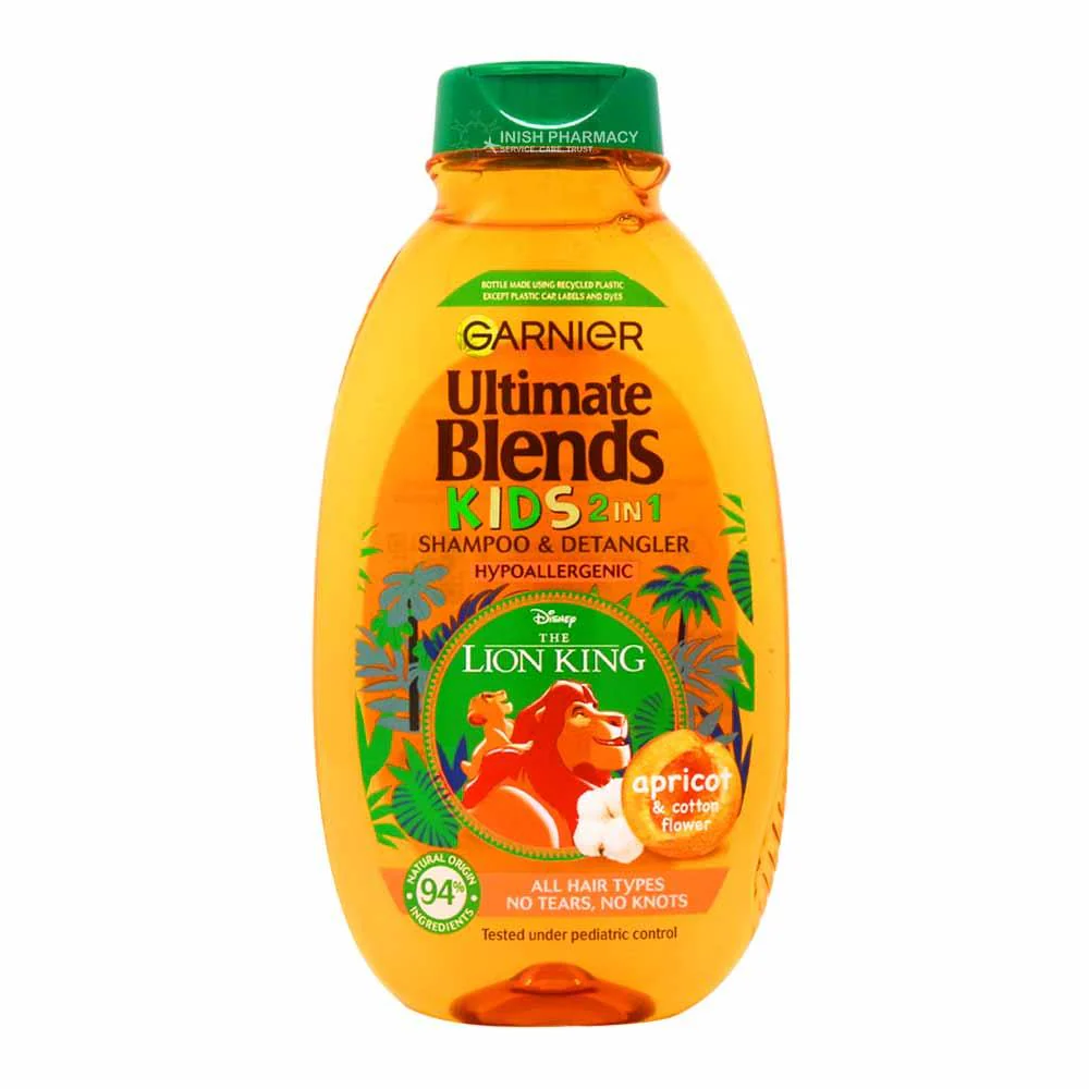Garnier Ultimate Blends Kids 2 in 1 Apricot Shampoo & Detangler 250ml
