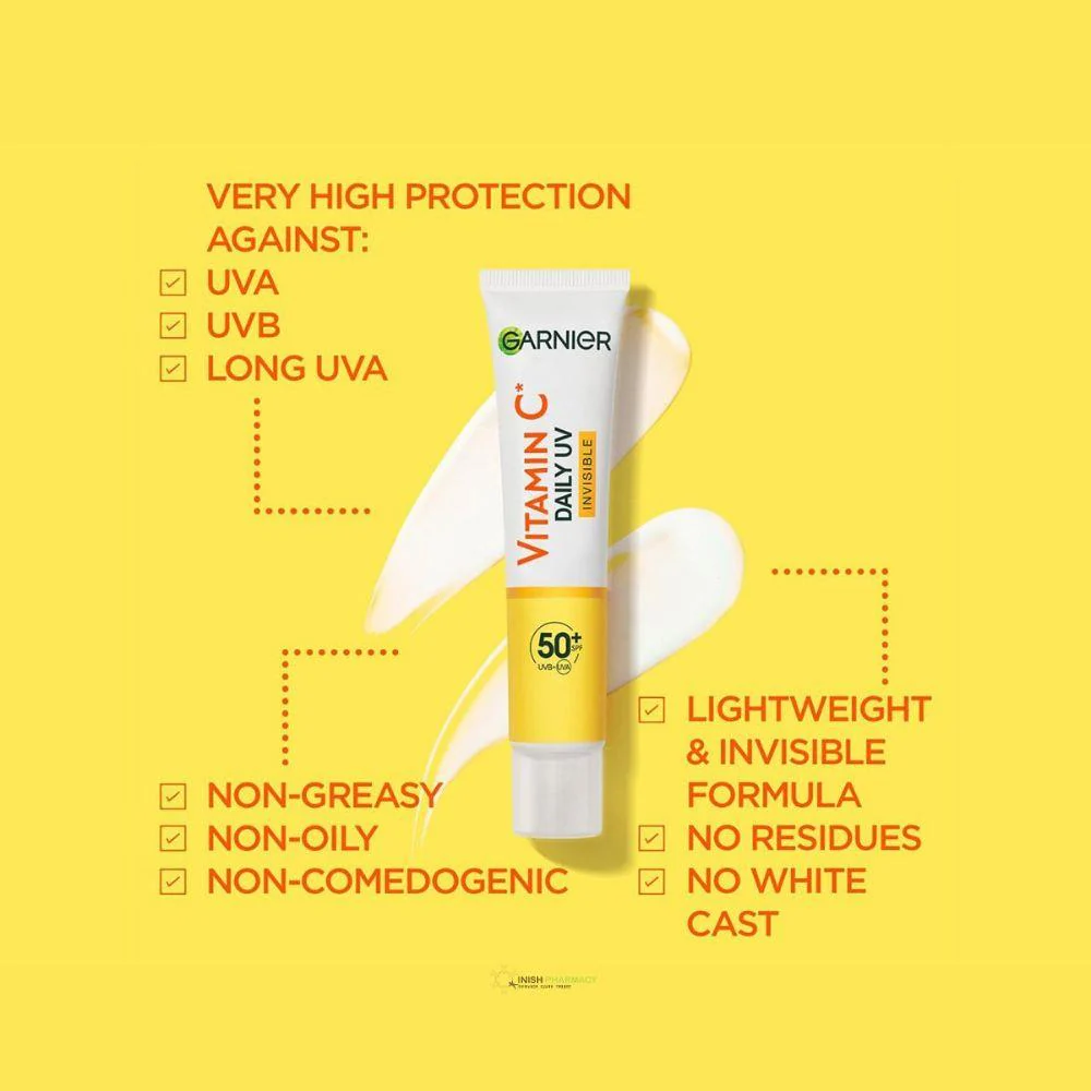 Garnier Vitamin C Daily UV Fluid SPF50 Invisible 40ml - Image 5