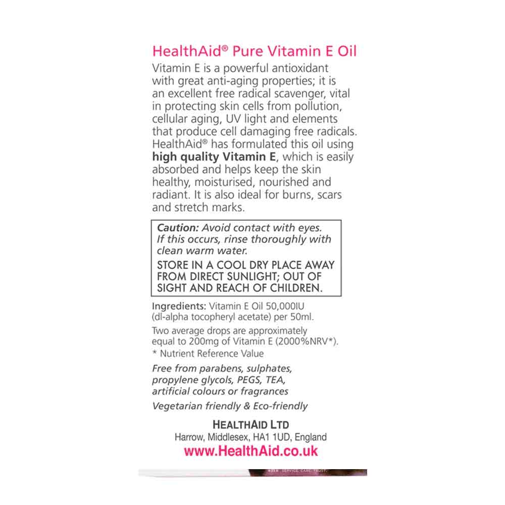 Health Aid Pure Vitamin E Oil 50ml - Image 2