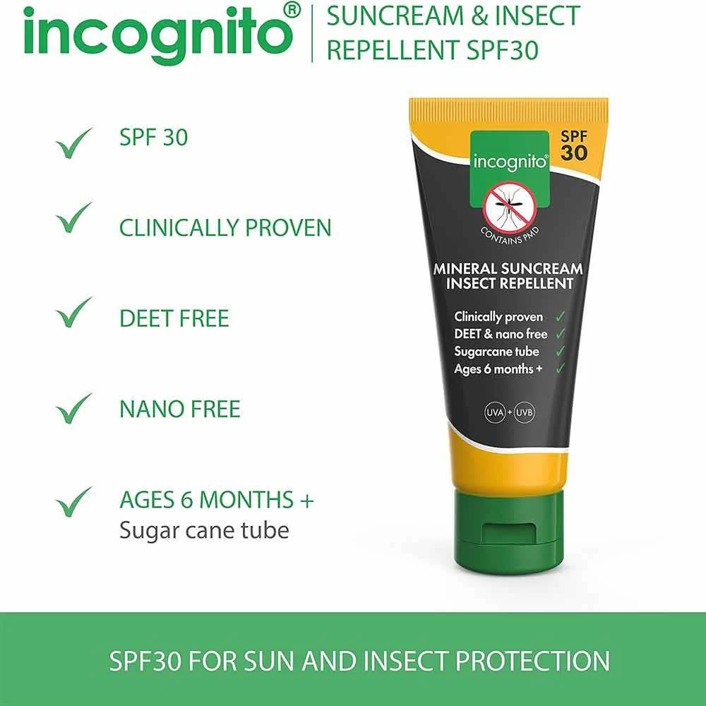 Incognito Sun Cream Insect Repellent SPF30 100ml - Image 2