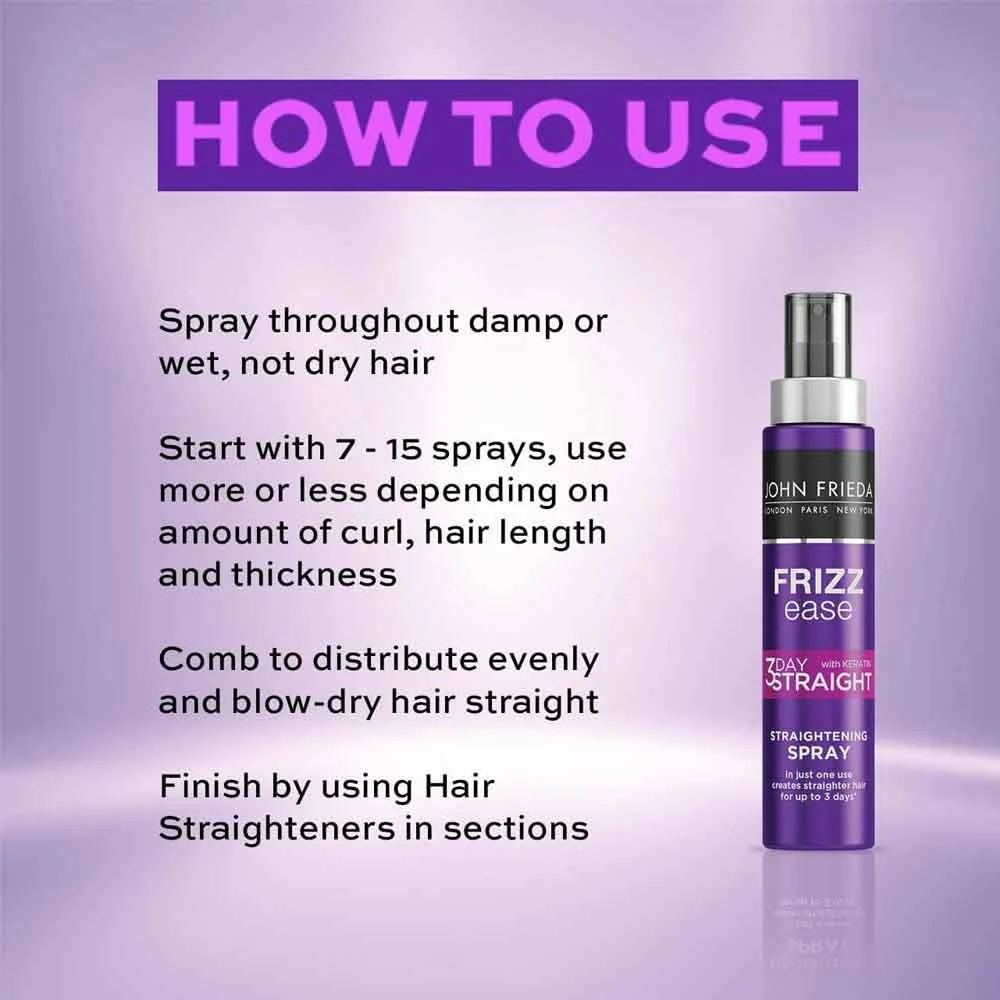 John Frieda Frizz 3 Day Straight Straightening Spray 100ml - Image 3