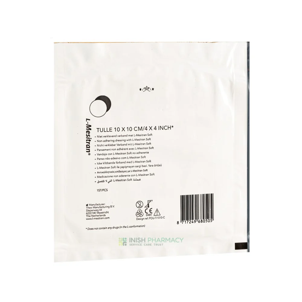 L-Mesitran Non-Adhering Wound Dressing with Medical Grade Honey 10x10cm 10 Pack - Image 3