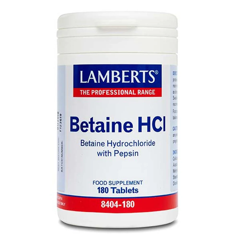 Lamberts Betaine HCL with Pepsin 180 Tabs
