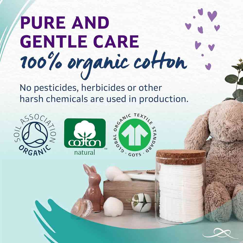 Lil-lets Baby Cotton Wool Oval Pads 50 Pack - Image 2