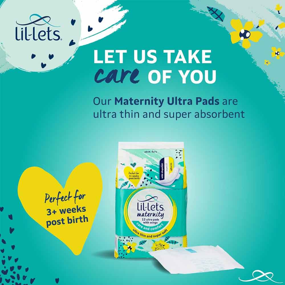 Lil-lets Maternity Ultra Thin Pads with Wings 12 Pack - Image 2