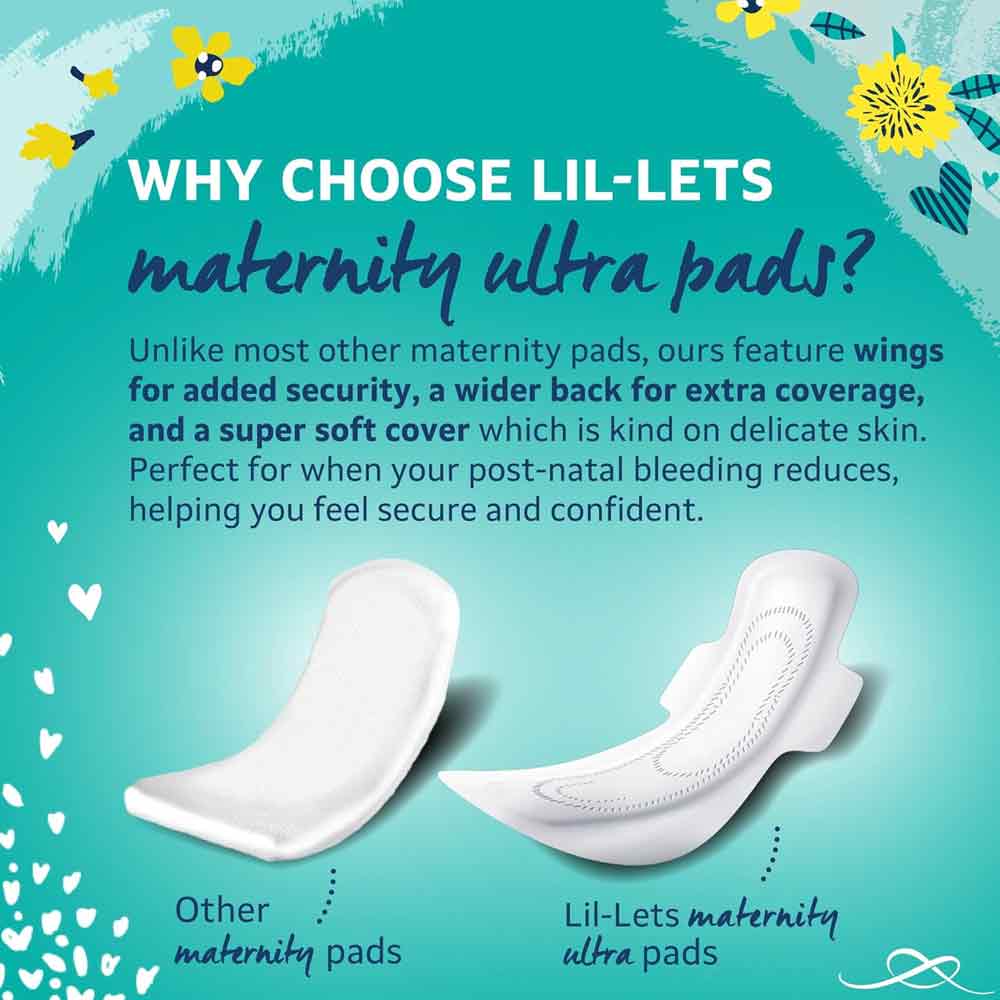 Lil-lets Maternity Ultra Thin Pads with Wings 12 Pack - Image 4