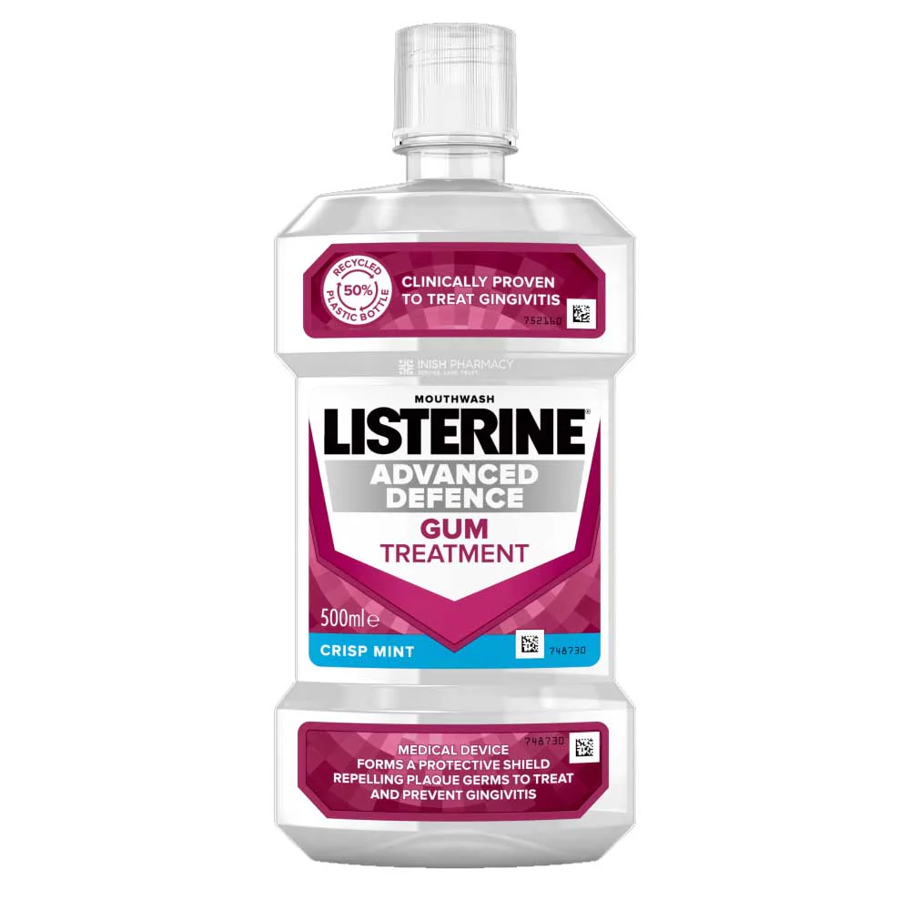 Listerine Advanced Defence Gum Treatment Crisp Mint Mouthwash 500ml