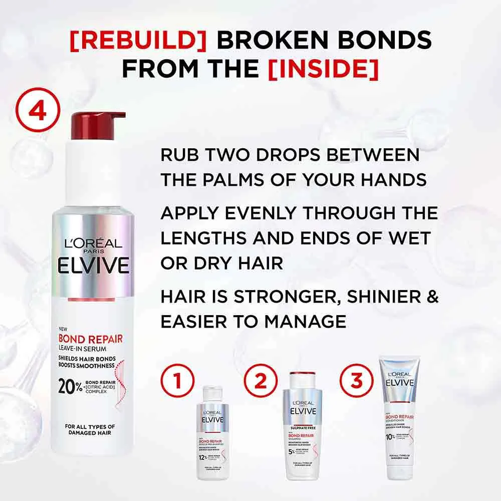 L'Oreal Elvive Bond Repair Leave-In Serum 150ml - Image 3