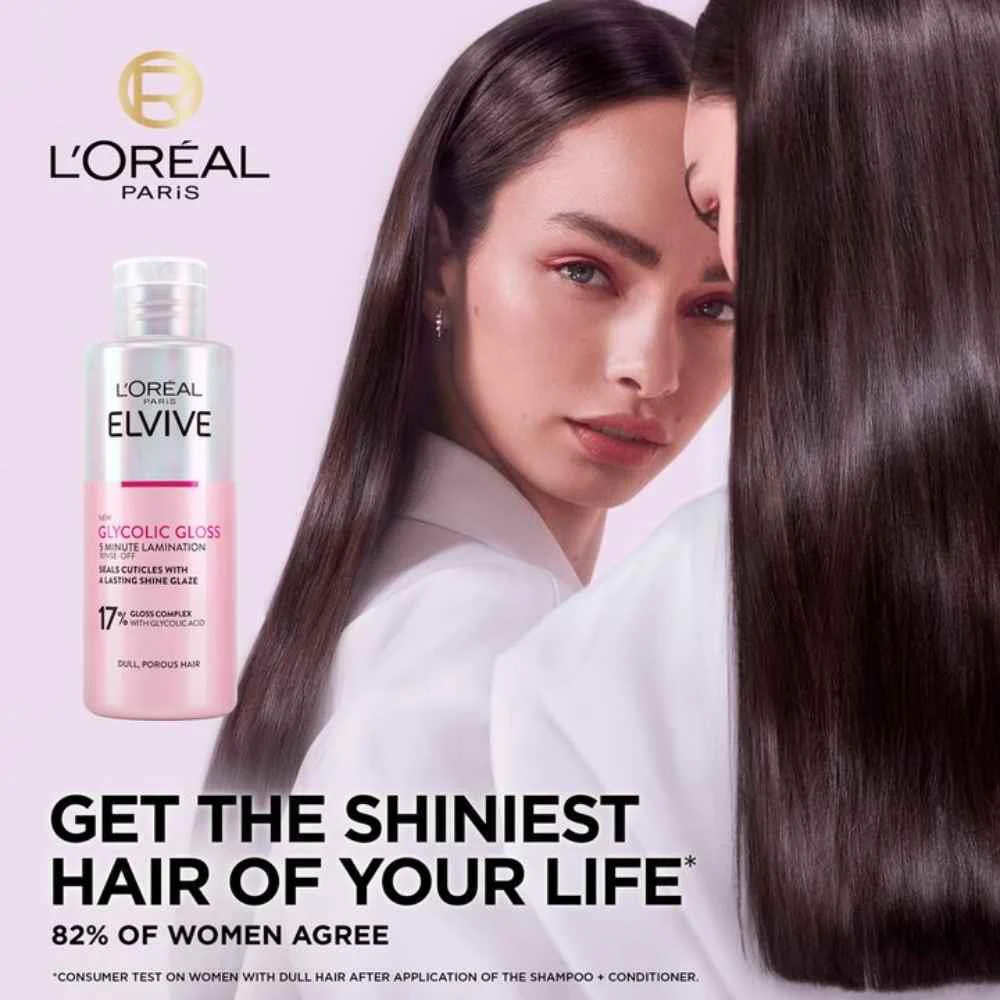 L'Oreal Elvive Glycolic Gloss Rinse-Off 5 Minute Lamination Treatment 200ml - Image 2