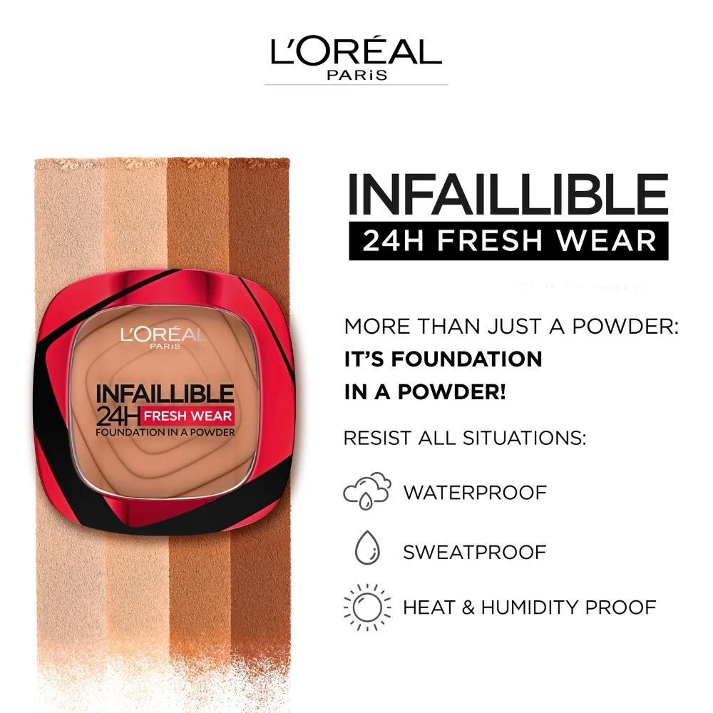 L'Oreal Infallible 24H Fresh Wear Powder Foundation 200 - Image 3